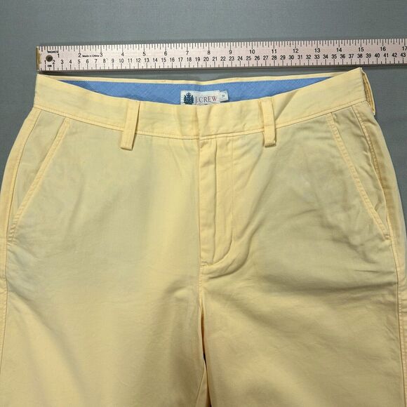 J Crew Shorts Men's Size 29 Yellow Chino Casual Performance Cotton Measure 30x10 - Picture 3 of 9